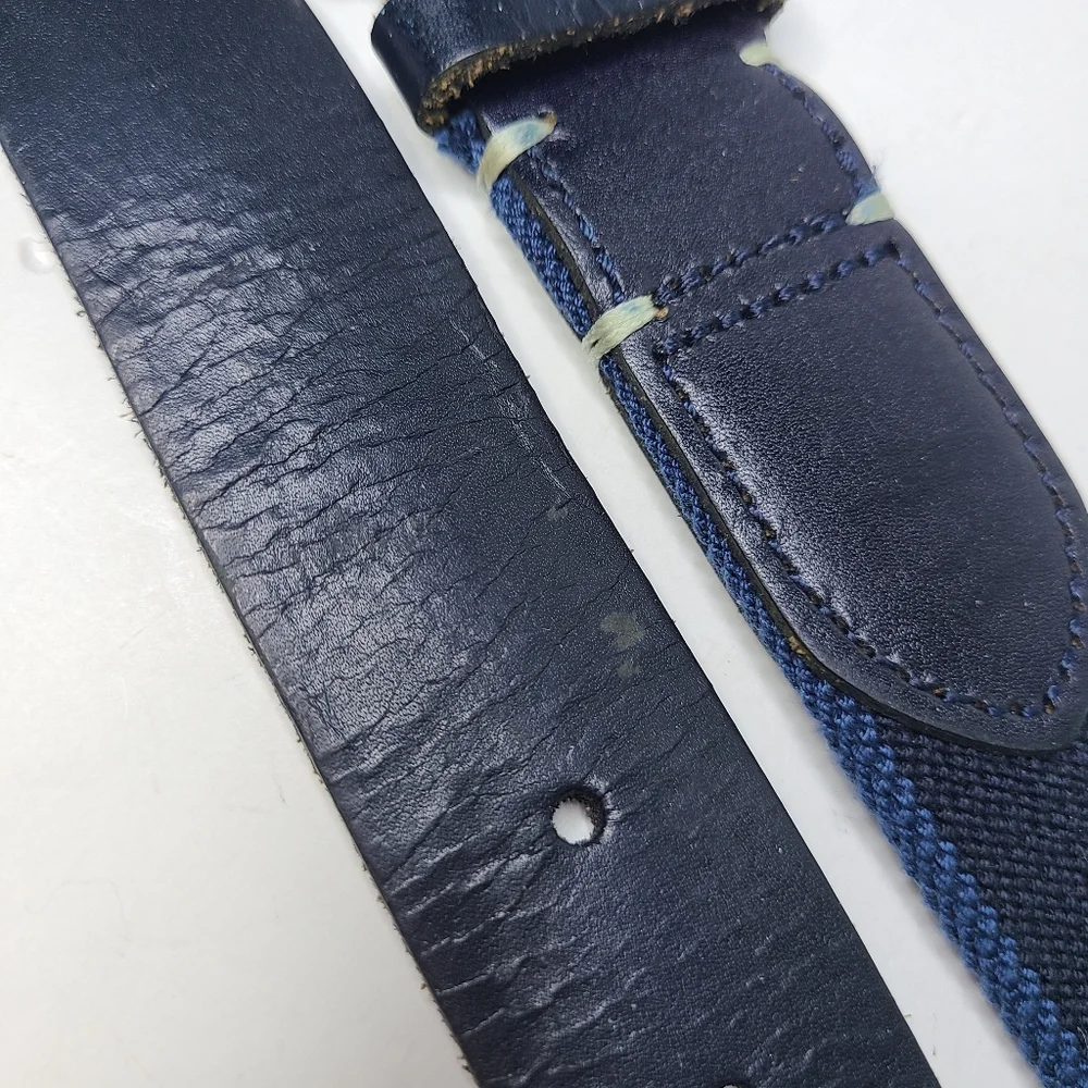 Banana Republic Buffalo Leather Trim Stretch Canvas Golf Belt